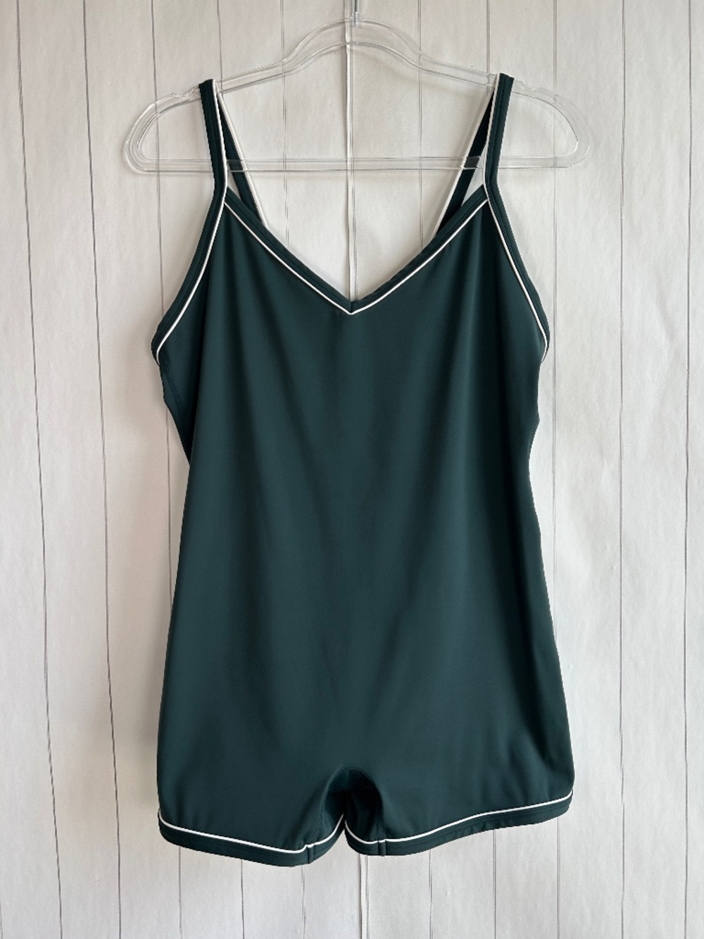 Set Active size XL cami romper shortisuit green v-neck sportbody athleisure